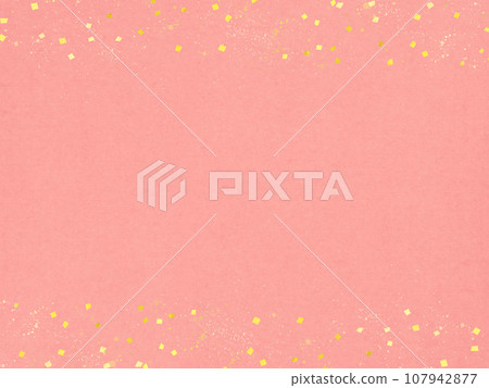 Pink Japanese paper and gold powder background 107942877