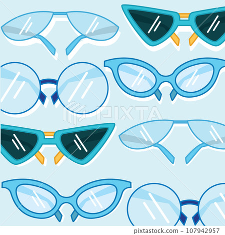 Trending eyeglasses seamless pattern background Vector 107942957