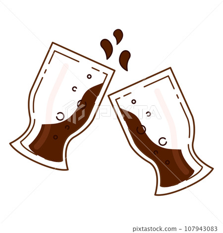 Isolated pair of beer glasses doing a toast Vector Isolated pair of beer glasses doing a toast Vector 107943083