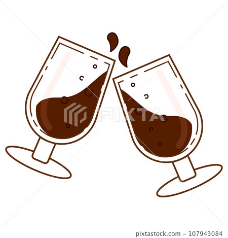 Isolated pair of beer glasses doing a toast Vector Isolated pair of beer glasses doing a toast Vector 107943084