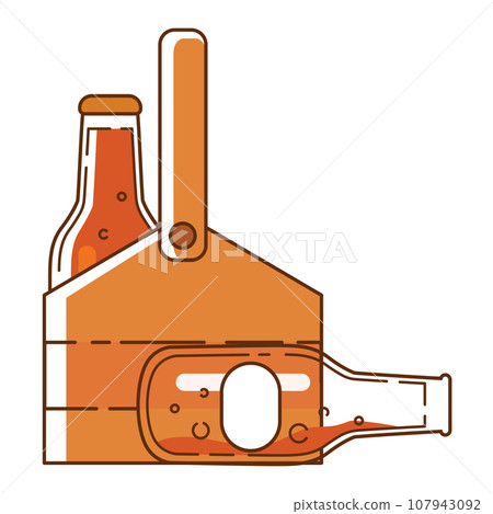 Isolated box with beer bottles icon Vector 107943092