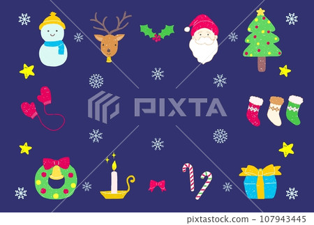 Hand-drawn Christmas card without text Hand-drawn Christmas card without text 107943445