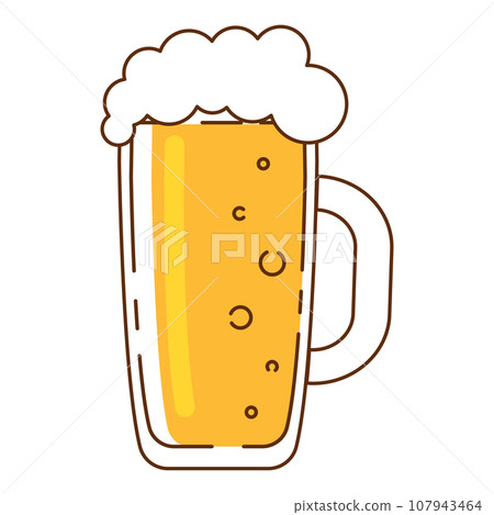 Isolated colored beer glass icon with foam Vector 107943464