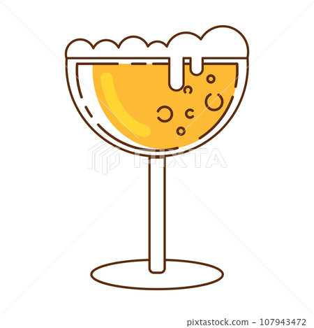 Isolated colored beer glass icon with foam Vector 107943472