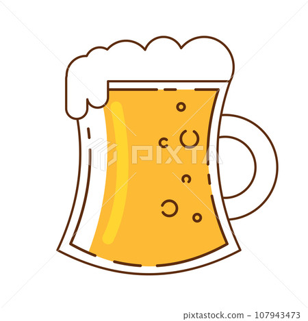 Isolated beer mug icon with foam Vector 107943473