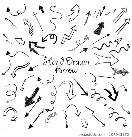 Set of Hand Drawn Arrow Vector. Hand Drawn Arrow Illustration. Hand Drawn Arrow Isolated on White Background. Vector illustration. Elements for design. Set of Hand Drawn Arrow Vector. Hand Drawn Arrow Illustration. Hand Drawn Arrow Isolated on White Background. Vector illustration. Elements for design. 107943570