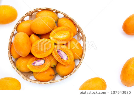Marian plum fruit isolated on white background Marian plum fruit isolated on white background 107943980