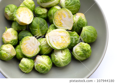 Fresh brussels sprouts. Organic vegetables 107944180