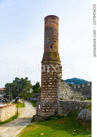 Tower of Red Mosque in Berat Castle, Albania 107945659