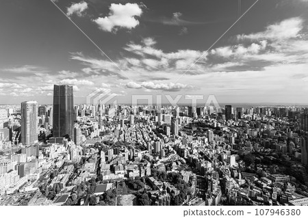 Tokyo skyscrapers overlooking from Roppongi Kamiyacho-Takanawa 2023.10 Monochrome Tokyo skyscrapers overlooking from Roppongi Kamiyacho-Takanawa 2023.10 Monochrome 107946380