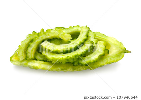Bitter melon on white background. Bitter melon on white background. 107946644