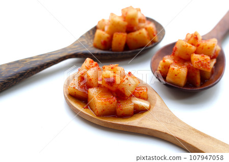 Daikon Kimchi. Tasty and spicy Daikon Kimchi. Tasty and spicy 107947058