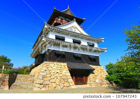 [愛媛郡]晴天時的川江城天守閣 107947243
