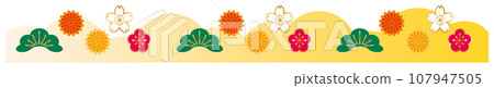 New Year's traditional pattern line illustration New Year's traditional pattern line illustration 107947505