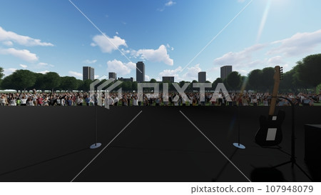 戶外現場活動（無舞台座位）附觀眾插畫CG 107948079