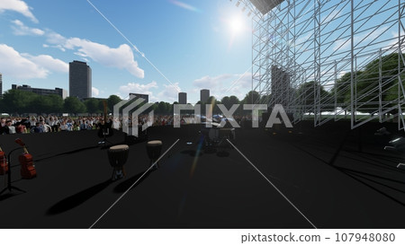 戶外現場活動（無舞台座位）附觀眾插畫CG 107948080