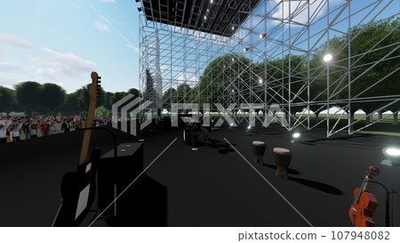 戶外現場活動(無舞台座位)附觀眾插畫CG 戶外現場活動(無舞台座位)附觀眾插畫CG 107948082