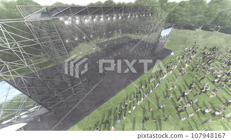 戶外現場活動（無舞台座位）附觀眾插畫CG 107948167