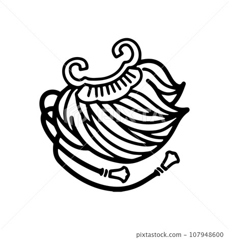 隱斗篷吉祥圖案單色插畫 107948600