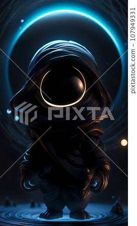 Black hole cartoon character design concept artwork illustration  107949331