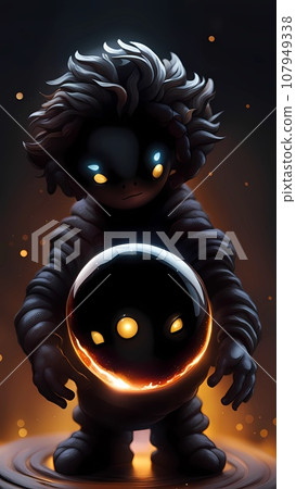 Black hole cartoon character design concept artwork illustration  107949338