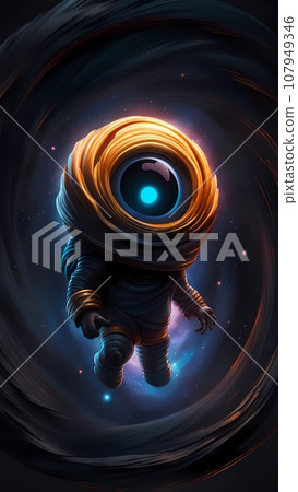 Black hole cartoon character design concept artwork illustration  107949346