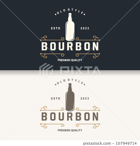 Whiskey Logo, Drink Label Design With Old Retro Vintage Ornament Illustration Premium Template Whiskey Logo, Drink Label Design With Old Retro Vintage Ornament Illustration Premium Template 107949714