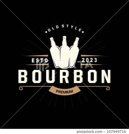 Whiskey Logo, Drink Label Design With Old Retro Vintage Ornament Illustration Premium Template Whiskey Logo, Drink Label Design With Old Retro Vintage Ornament Illustration Premium Template 107949716