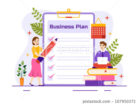 Business Plan Vector Illustration with Target, Planning, Workflow, Time Management, Statistical and Data Analysis in Flat Cartoon Background Business Plan Vector Illustration with Target, Planning, Workflow, Time Management, Statistical and Data Analysis in Flat Cartoon Background 107950372