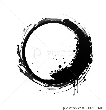 Circle written with a brush "AI generated image" 107950605