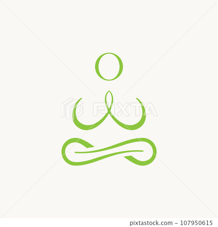Logo design graphic concept creative abstract premium vector sign unique stock meditation yoga line with meta infinity Related to health care wellness 107950615