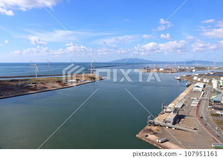 Akita Port and wind power generation facilities seen from Akita Port Tower Selion (toward Oga Peninsula) Akita Port and wind power generation facilities seen from Akita Port Tower Selion (toward Oga Peninsula) 107951161