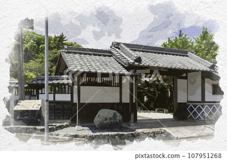 水彩風格平福平福本陣遺址兵庫縣佐用郡佐用町 107951268