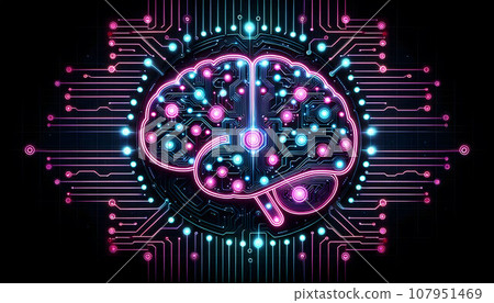 Artificial intelligence cyber digital background (generation AI) 107951469