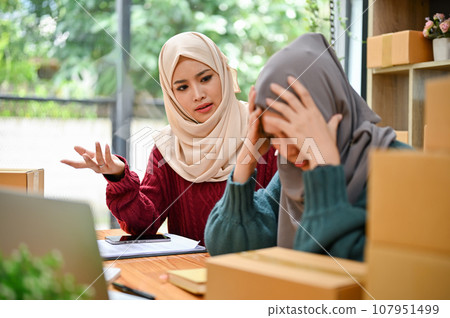 Online start up business team having an argument about the plan. Online start up business team having an argument about the plan. 107951499