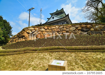 Owarikomakiyama Castle, Ieyasu's Kuruwa moat ruins, mock castle tower and view 107951605