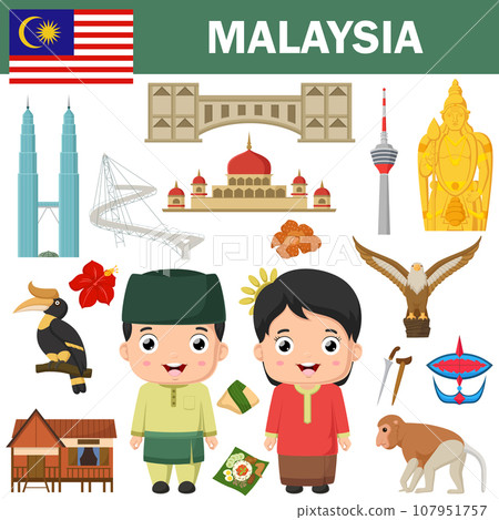 Set of Malaysia famous landmarks Set of Malaysia famous landmarks 107951757
