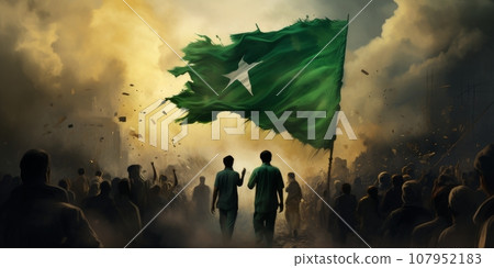 pakistan flags independence day pakistan flags independence day 107952183