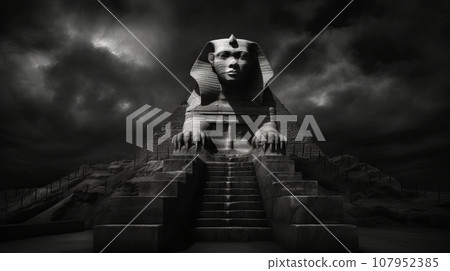 sphinx and pyramids 107952385