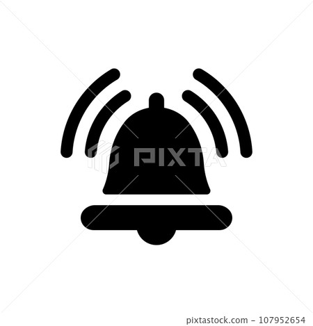 Bell chime alarm alert reminder vector icon 107952654