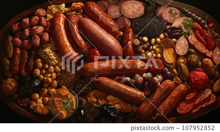 different types of sausages different types of sausages 107952852