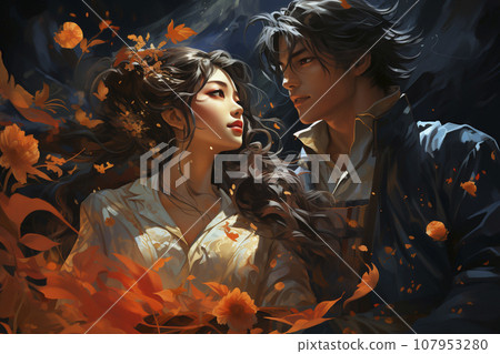 織姬和彥星的七夕故事星座神話和故事“AI生成圖像” 107953280
