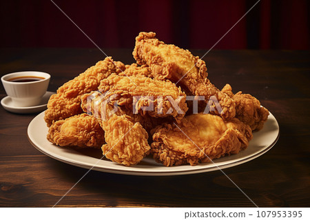 Fried chicken "AI generated image" 107953395