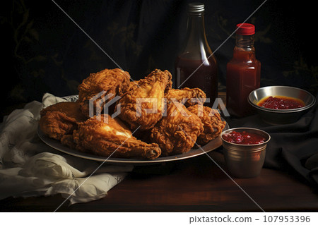 Fried chicken "AI generated image" 107953396
