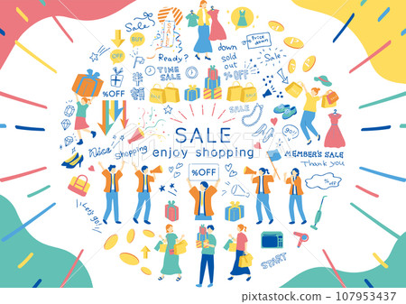 便於銷售的插畫素材合集 107953437