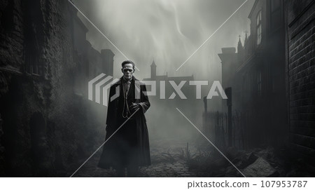 creepy living nosferatu in the fog. creepy living nosferatu in the fog. 107953787