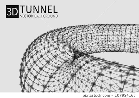 Digital plexus of glowing lines and dots. Futuristic digital background for Science and technology. Portal art. 107954165