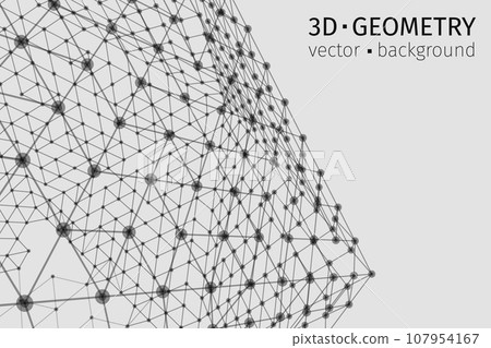 Digital plexus of glowing lines and dots. Futuristic digital background for Science and technology 107954167