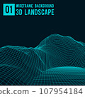 Wireframe landscape background. Abstract vector. 3d technology illustration. 107954184