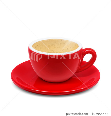 咖啡廳牛奶咖啡飲料插畫寫實 107954538